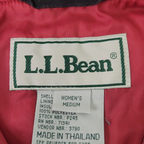 L.L. Bean Vintage Printed Anorak 1/4 Zip Pullover Hoodie Red Women's Size Medium - Picture 3 of 10